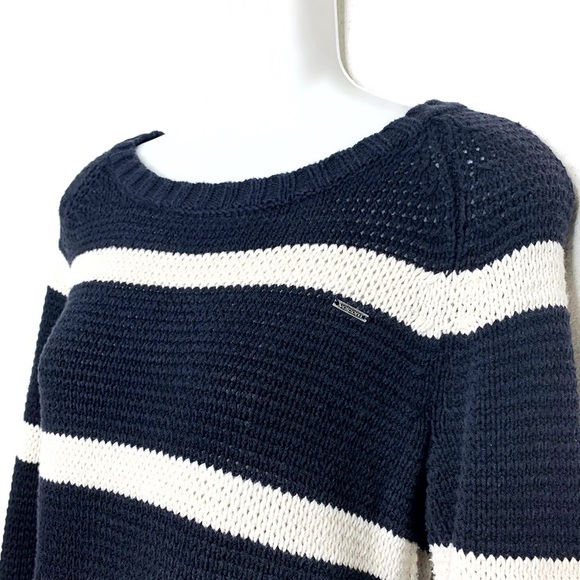 Volcom Striped Knit Sweater Black/White Sz S/P/10 - Picture 3 of 6